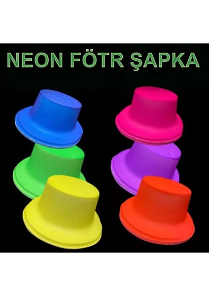 Neon Partisi Turuncu Renk Plastik Fötr Şapka fiyatları