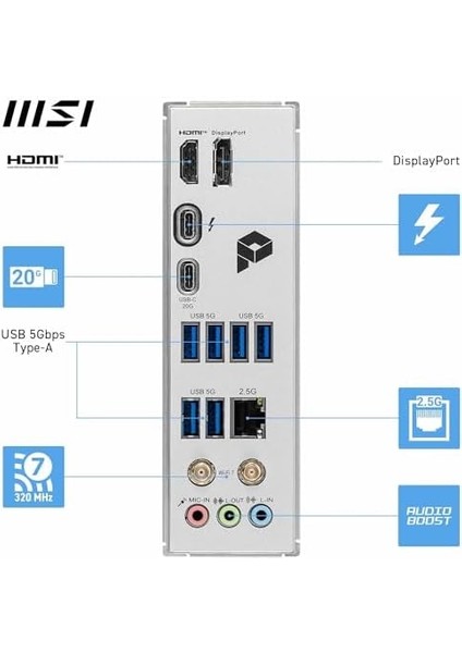 Msı, Pro Z890-S Wifi Soket 1851 Ddr5 8600MHZ(OC) USB 20GBPS3XM.2 2xtb4 HDMI Display 2.5g Lan Wifi7 Atx, 7E54-001R fiyatları