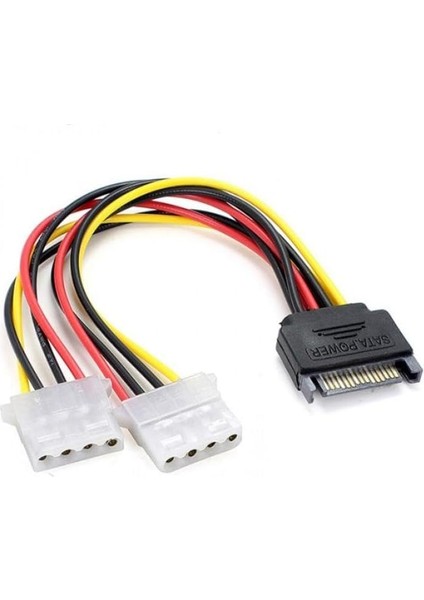 30 cm 15 Pin Sata Erkek To 2x 4 Pin Dişi Molex Kablo 15 Pin Erkek 2x 4 Pin Dişi Molex 30 cm Sata Kablo