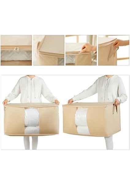 Textile 2&apos;li Boy Pvc Pencereli Bej Hurç Set 75 x 40 x 40 cm modelleri