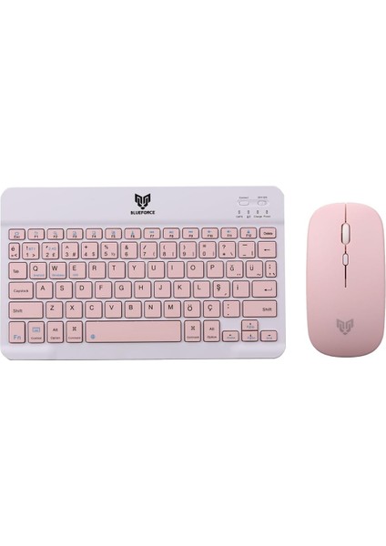 Km-33 Kablosuz Klavye Mouse Set Pembe Tablet,laptop, Telefon, Tv Uyumlu