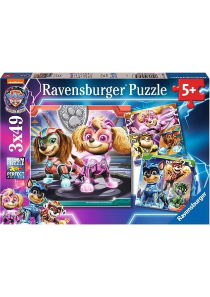 3X49 Parça Puz Paw Patrol