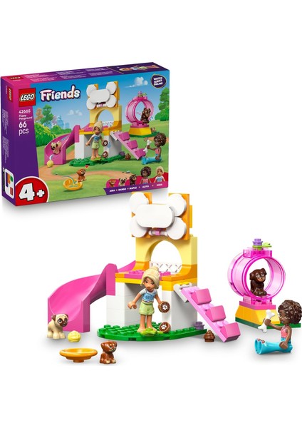 Yavru Köpek Oyun 42665-4 Yaş ve Üzeri Kız ve Erkek Çocuklar Için 3 Köpek Figürü ile Aliya ve Sara Mini Bebekleri Içeren Yaratıcı Oyuncak Yapım Seti, Hediye Fikri (66 Parça)