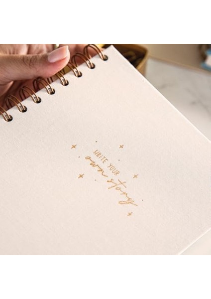 A5 Spiralli Sert Kapak Çizgili Tarihsiz Not Defteri Krem fiyatları