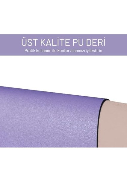 Deer Pu Deri Mouse Pad Dikişli Kenar Dayanıklı Büyük Boy Çift Yönlü Kullanım Ofis Masa Matı Sümen(Lila, 90X40 Xl) modelleri