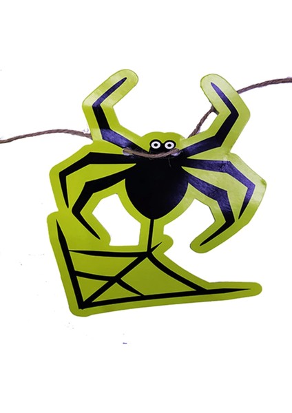 Örümcek Şekilli Asmalı Halloween Flama Banner Afiş 2 Metre - Lisinya
