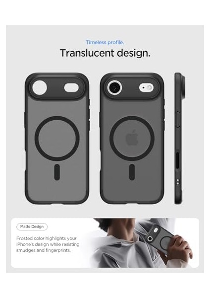 Air ile Uyumlu Ince Magsafe Kılıf Ultra Hybrid Sararma Karşıtı Duraclear Hava Kanalı Teknolojisi Askeri Sınıf Koruma Magfit Frost Mat Kapak - ACS10054 modelleri