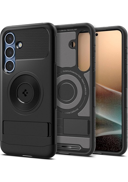 S25 Ekstra Dayanıklı Kılıf Slim Hava Kanalı Teknolojisi™ Askeri Sınıf Koruma Magfit Özellikli Kickstand&apos;lı Çift Katman Kapak - ACS08920