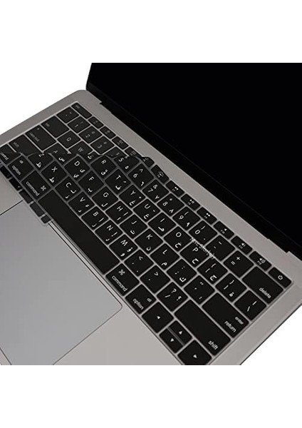 Arapça Klavye Pro Kılıf 12INÇ A1534-13INÇ A1708 Us ile Uyumlu Siyah modelleri