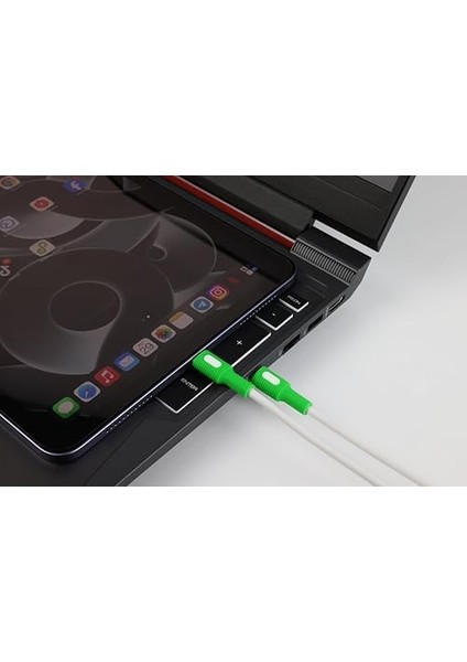 Type C-C Power Delivery Hızlı Şarj Kablosu, Beyaz Kablo, Beyaz/yeşil Uçlar (150 Cm) fiyatları