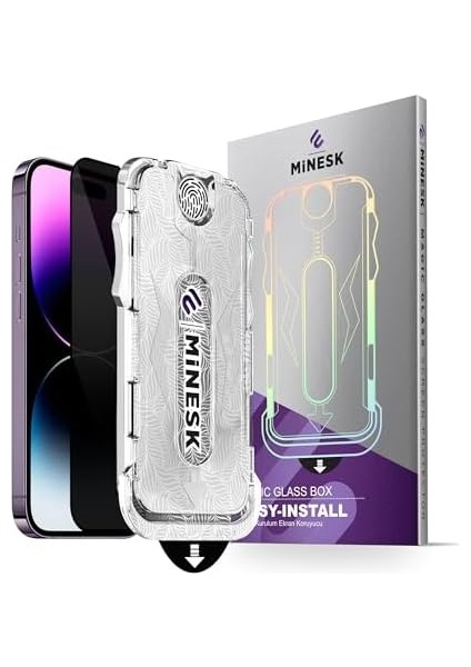 14 Pro Max Için Privacy Hayalet Gizlilik Filtreli Kurulum Ekran Toz Bırakmayan ve Kendiliğinden Yapışan Hizalama Kitli Temperli Cam (14 Pro Max) fiyatları