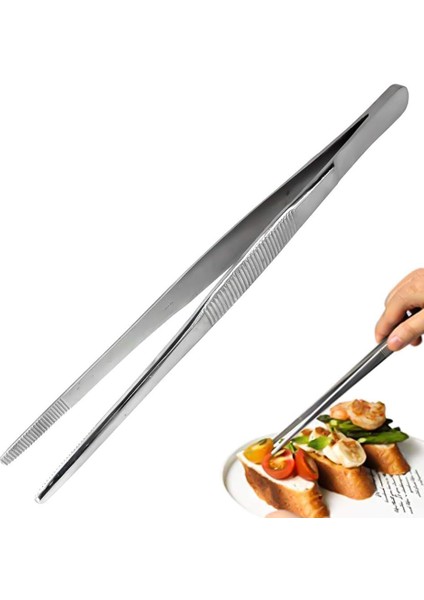 Maşa Cımbızı Paslanmaz Çelik Mangal Chef Maşası, Profesyonel Mutfak Cımbızı, Uzun Saplı Gıda Cımbızı, Çok Fonksiyonlu Mangal Cımbızı,barbekü Maşası 30 cm