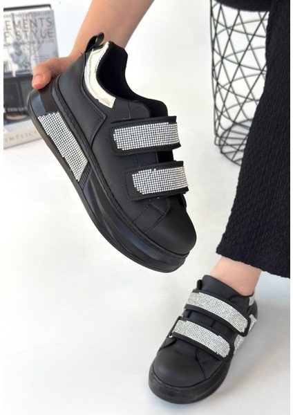 Nino Siyah Cilt Cırt Cırtlı Spor Ayakkabı - Lisinya