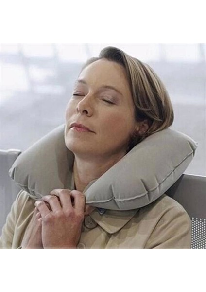 Üçlü Seyahat Seti Şişme Yastık Göz Bandı Kulak Tıkacı ( Lisinya )