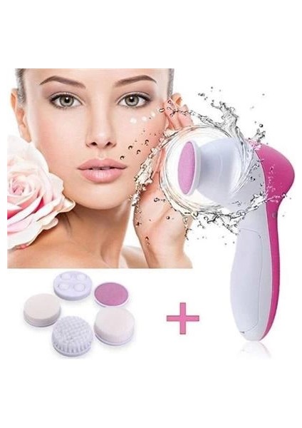 Pilli Yüz Cilt Temizleme Cihazı Siyah Nokta Peeling Fırça Seti Vücut Yüz Bakımı Masaj Aleti ( Lisinya )