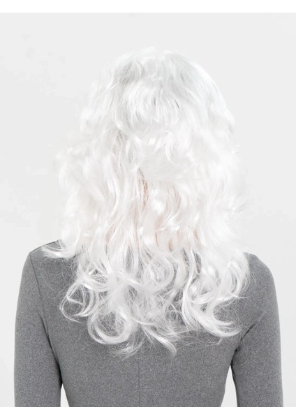 Beyaz Renk Kahküllü Dalgalı Uzun Parti Peruğu fiyatları