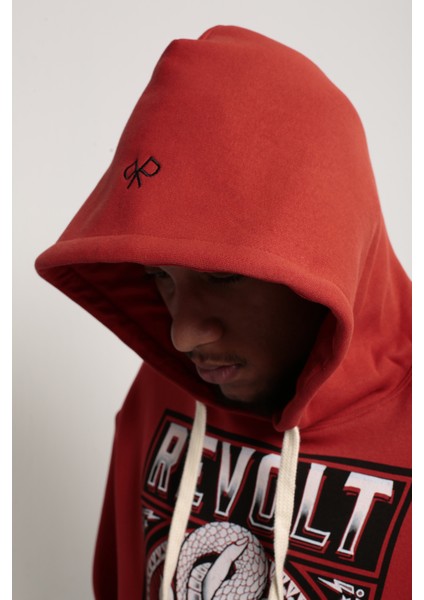 Revolt Kiremit Turuncu Regular Fit Kapüşonlu Hoodie Sweatshirt modelleri