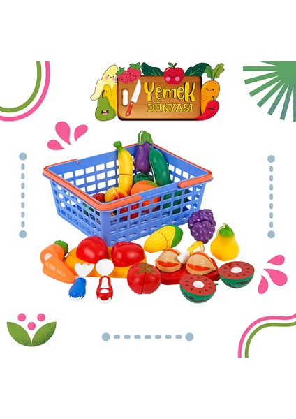 Sepetli Kesilebilen Meyve ve Sebze Seti 42 Parça fiyatları