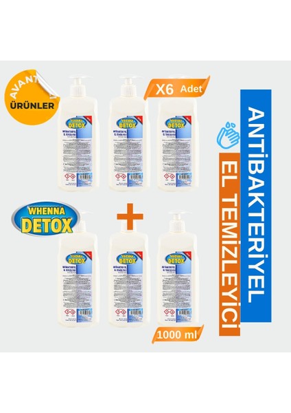 Antibakteriyel El Temizleyici 1000ML 6 Adet