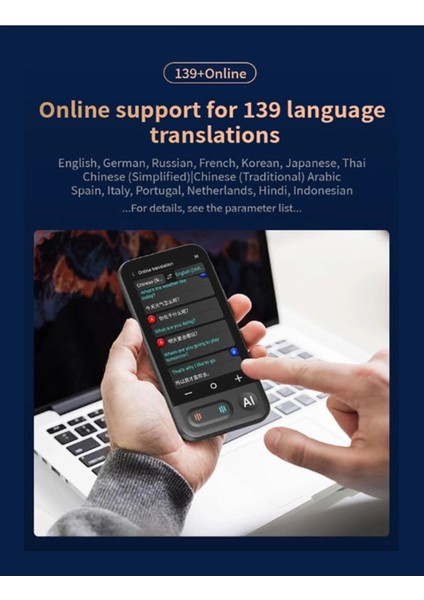 Kameralı 140 Dilde Kablosuz Özellikli Translator Elektronik Çeviri Cihazı Türkçe Menü ( Lisinya ) fiyatları