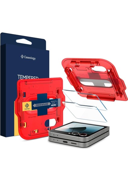 Galaxy Z Flip 6 ile Uyumlu Cam Ekran Koruyucu Kolay Kurulum Fit (2 Adet) - AGL07973