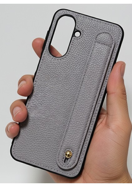 Samsung Galaxy A27 Lila, Tutmaçlı Yumuşak Deri Kılıf