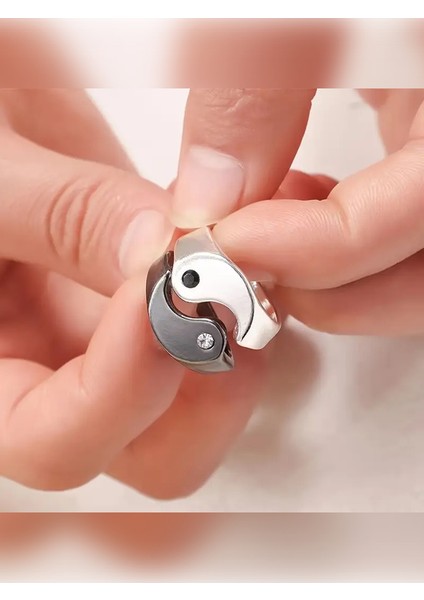 2'li Set Yin Yang Bagua Desenli Yaratıcı Çift Yüzükleri Sevgililer Günü Hediye Yüzüğü fiyatları
