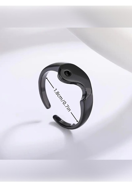2'li Set Yin Yang Bagua Desenli Yaratıcı Çift Yüzükleri Sevgililer Günü Hediye Yüzüğü
