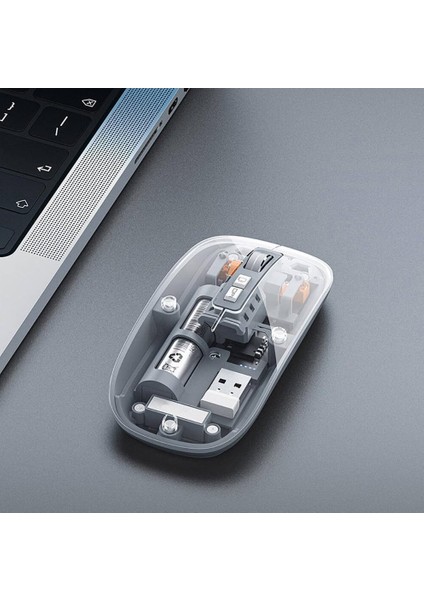 Şeffaf Kablosuz Mouse USB Reciever ile Bağlan Modern Transparan Tasarım ile Tarzını Yansıt M233 (Gri) fiyatları