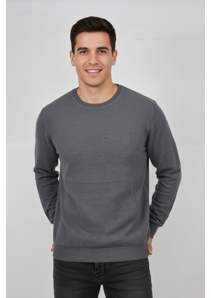 Erkek Büyük Beden Sıfır Yaka Selanik Sweatshirt BGL-ST04871