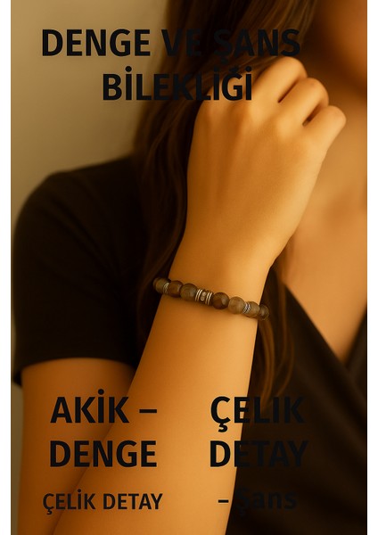 Orijinal Doğal Taş El Yapımı Enerji - Uyum - Denge Sağlayan Bileklik-6