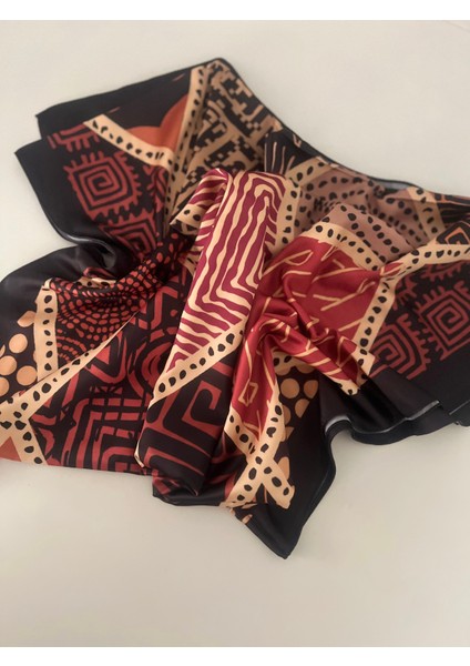 70X180 Kahverengi Etnik Desenli Fular Şal fiyatları