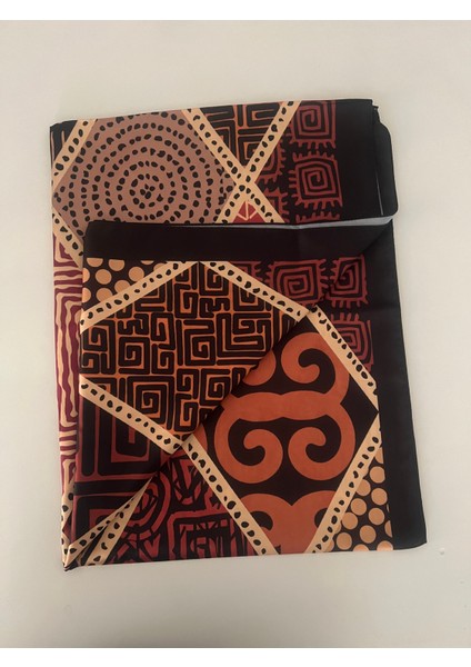 70X180 Kahverengi Etnik Desenli Fular Şal modelleri