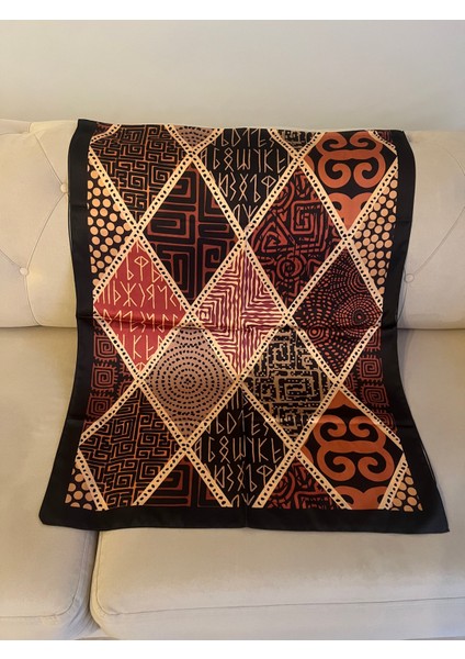 70X180 Kahverengi Etnik Desenli Fular Şal fırsatları