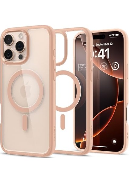 16 Pro Max Ince Kılıf Ultra Sararma Karşıtı Duraclear™ Hava Kanalı Teknolojisi™ Askeri Sınıf Koruma Magfit Rose Şeffaf Kapak - ACS08690 modelleri