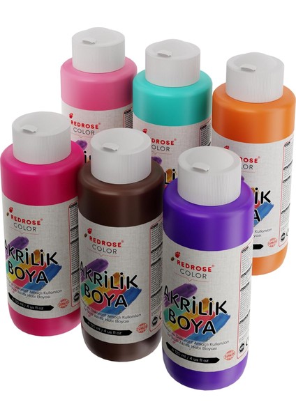 Rose Tamamlayıcı Renkler Akrilik 6&apos;lı Set 6X120 ml