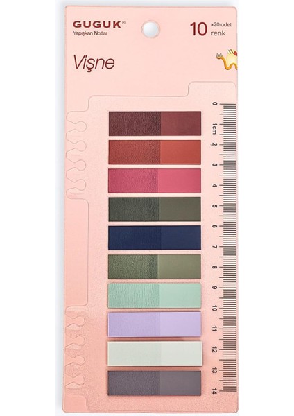 Vişne 10 Renkli Cetvelli Şeffaf Pet • • • Sticky