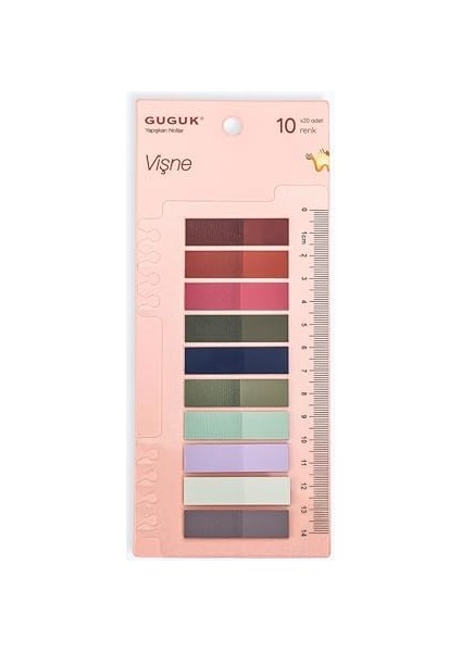 Vişne 10 Renkli Cetvelli Şeffaf Pet • • • Sticky modelleri