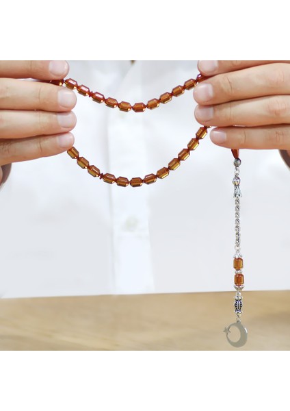 Kararmaz Metal Püsküllü Uçlu Kapsül Isim Yazılı Ayyıldız Plakalı Şeffaf Sarı Ateş Kehribar Tesbih indirimleri