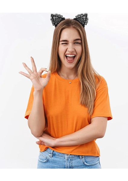 Dantelli Siyah Kedi Tacı - Vintage Tarz Dantel Kedi Kulak - Lisinya modelleri