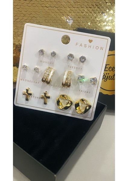 Çelik Altın Kaplama 14'lü Küpe