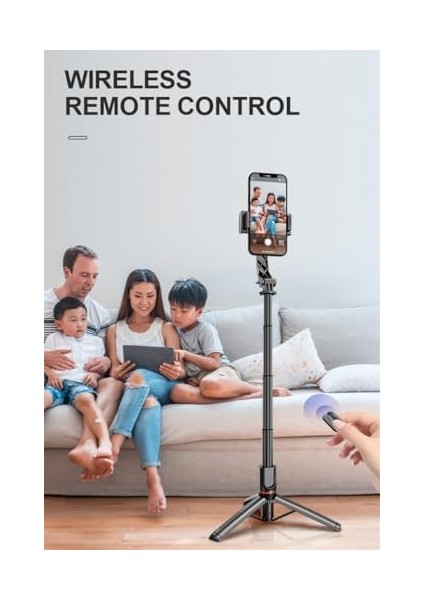 Gimbal Stabilizer Selfie Stick – 2’si 1 Arada Kablosuz Bluetooth Uzaktan Kumandalı, 700MM Ayarlanabilir Yükseklik, Ios & Uyumlu, Titreşim Önleyici Telefon Tripodu | L19 fiyatları