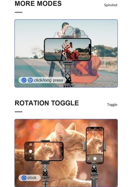Gimbal Stabilizer Selfie Stick – 2’si 1 Arada Kablosuz Bluetooth Uzaktan Kumandalı, 700MM Ayarlanabilir Yükseklik, Ios & Uyumlu, Titreşim Önleyici Telefon Tripodu | L19 modelleri