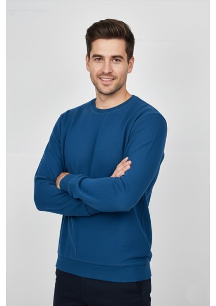 Erkek Sıfır Yaka Selanik Sweatshirt Regular Kalıp BGL-ST04870 fiyatları