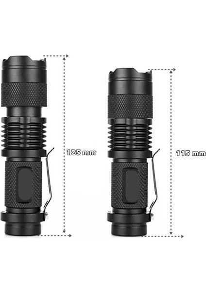 Km-87 Polis Tipi Zoomlu Şarjlı Metal Dağ Kamp Cep Feneri Cree LED 2300 Lumens fiyatları