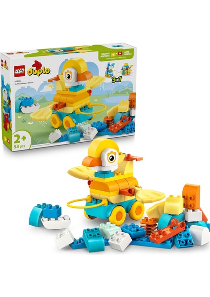 Kasabası 3’ü 1 Arada Tekerlekli Hayvanlar 10448 – 2 Yaş ve Üzeri Hayvansever Çocuklar Için Hayal Gücü Geliştiren Eğitici Oyuncak Yapım Seti, Doğum Günü Hediyesi (58 Parça)