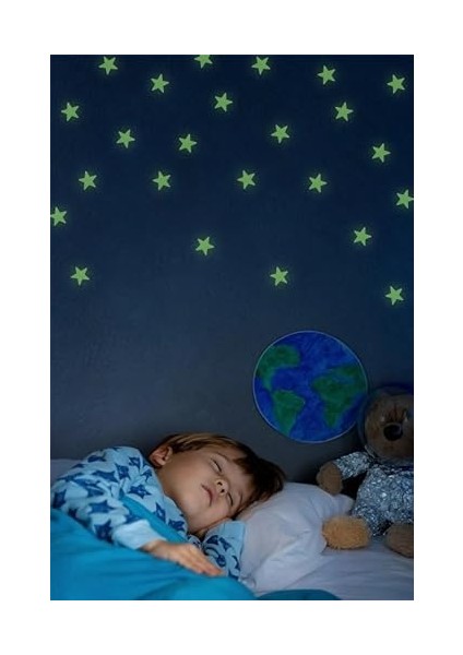 Karanlıkta Parlayan Fosforlu Ay ve Yıldız Tasarımlı Dekoratif (50 Adet Yıldız) fiyatları