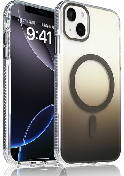 Apple iPhone 15 Uyumlu M-Safe Şarj Özellikli Transparan Renk Geçişli Kılıf