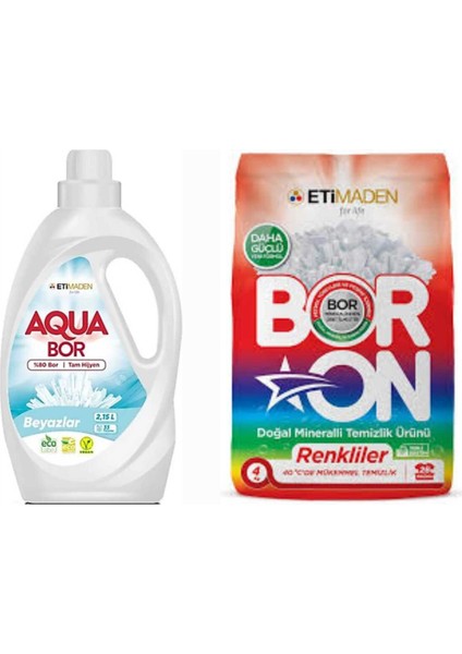Sıvı Çamaşır Deterjanı Beyazlar Için 33 Yıkama Toz 4 kg Renkliler Için 26 Yıkama.