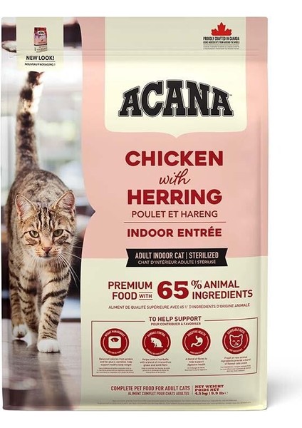 Indoor Entree Tavuklu ve Ringa Balıklı Kısırlaştırılmış Yetişkin Kedi Maması 4,5 kg
